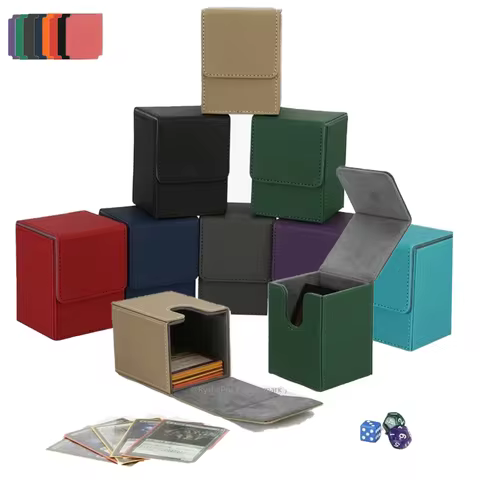 Holds 100+ Trading Card Storage Box Mtg Commander Deck Box PU Leather Magnetic Closure Card Protectors for PTCG Magic Sport Card