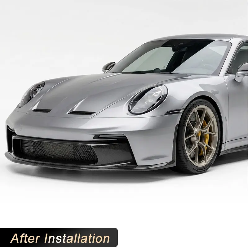 Car Front Bumper Lip Spoiler for Porsche 911 992 GT3 2022 Racing Front Lip Chin Apron Guard Body Kits Prepreg Dry Carbon view 4