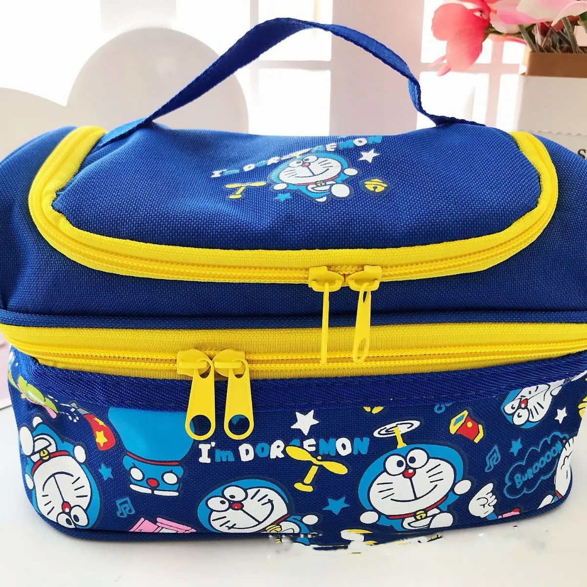 

Doraemon двухслойная утолщенная термосумка ручная сумка Dingdang Cat студенческая девушка ланч-бокс мультфильм ланч-бокс сумка для хранения