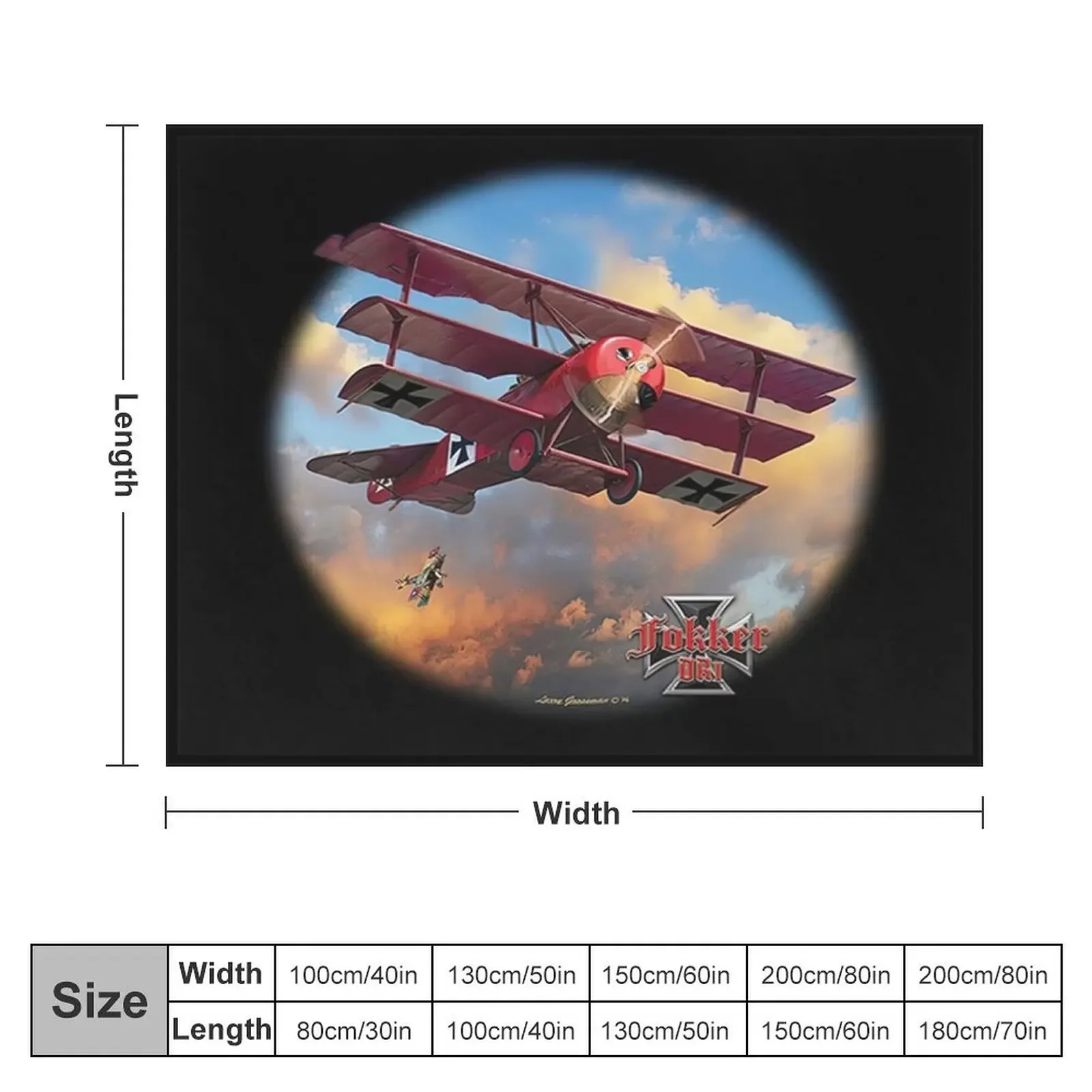 RED BARON TRIPLANE Throw Blanket Extra Large Throw Retros Soft Big Blankets