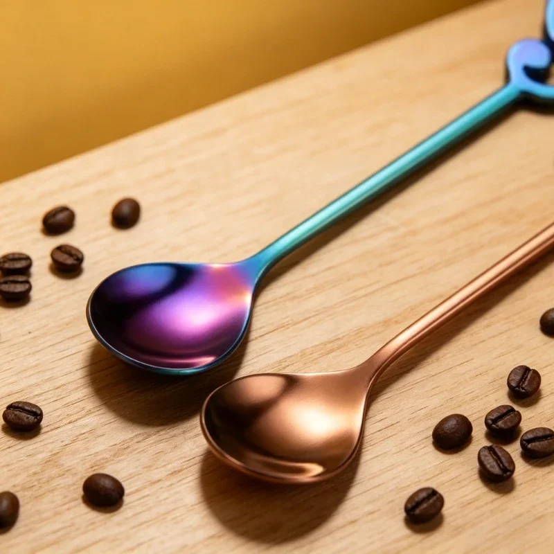 Creative Musical Note Coffee Spoon Stainless Steel Stirring Spoon Ice Cream Dessert Teaspoon Unique Kitchen Tableware Accessory