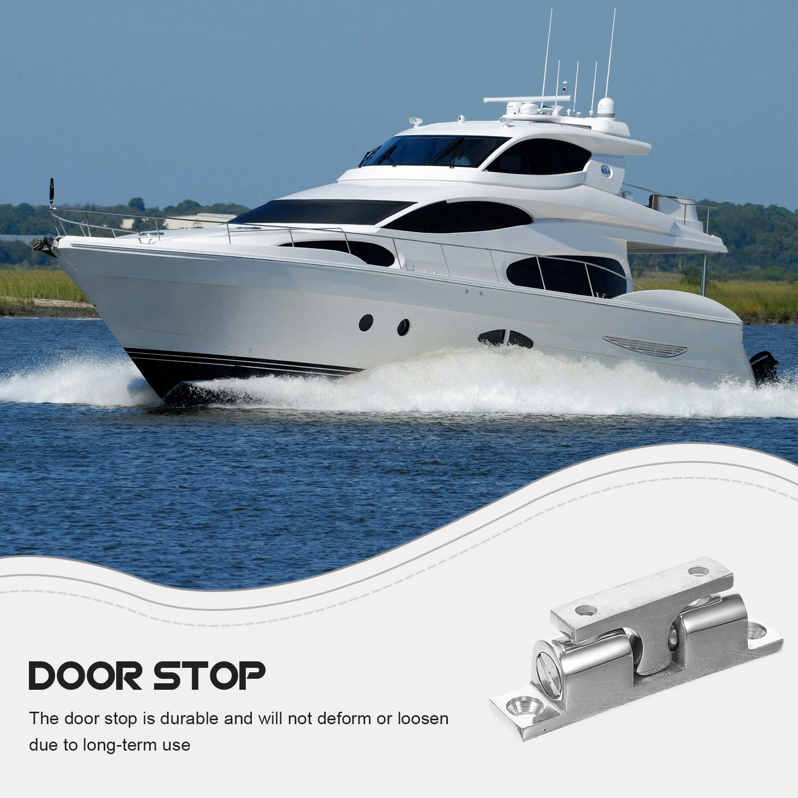 

Windproof Door Fixing Device Stainless Steel Marine Bumper Boat Door Stop Smooth Protective Durability Easy Installation Safe