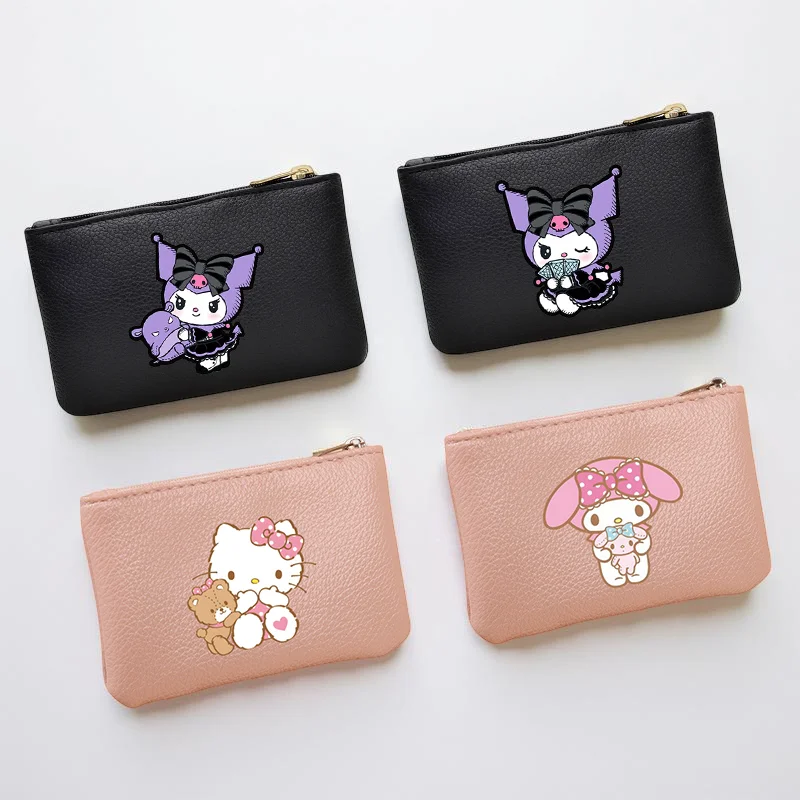 

1PC Wallet Set - My Melody, Kuromi & Hello Kitty PU Leather Zip Coin Purse, Cute Kawaii Mini Pouch for Girls Women Gift