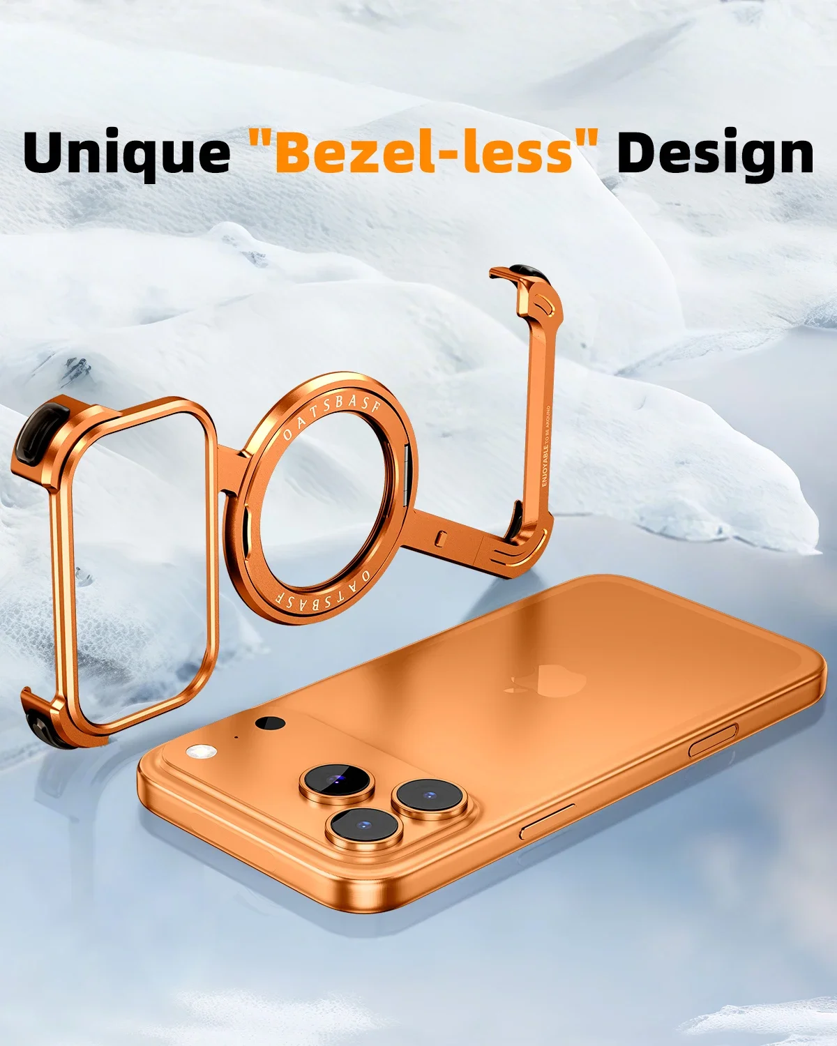 

Luxury metal Phone Case for iPhone 17 Pro/Pro Max/17/Air with 360° Rotatable Stand Metal Frameless Magsafe Protective Shockproof