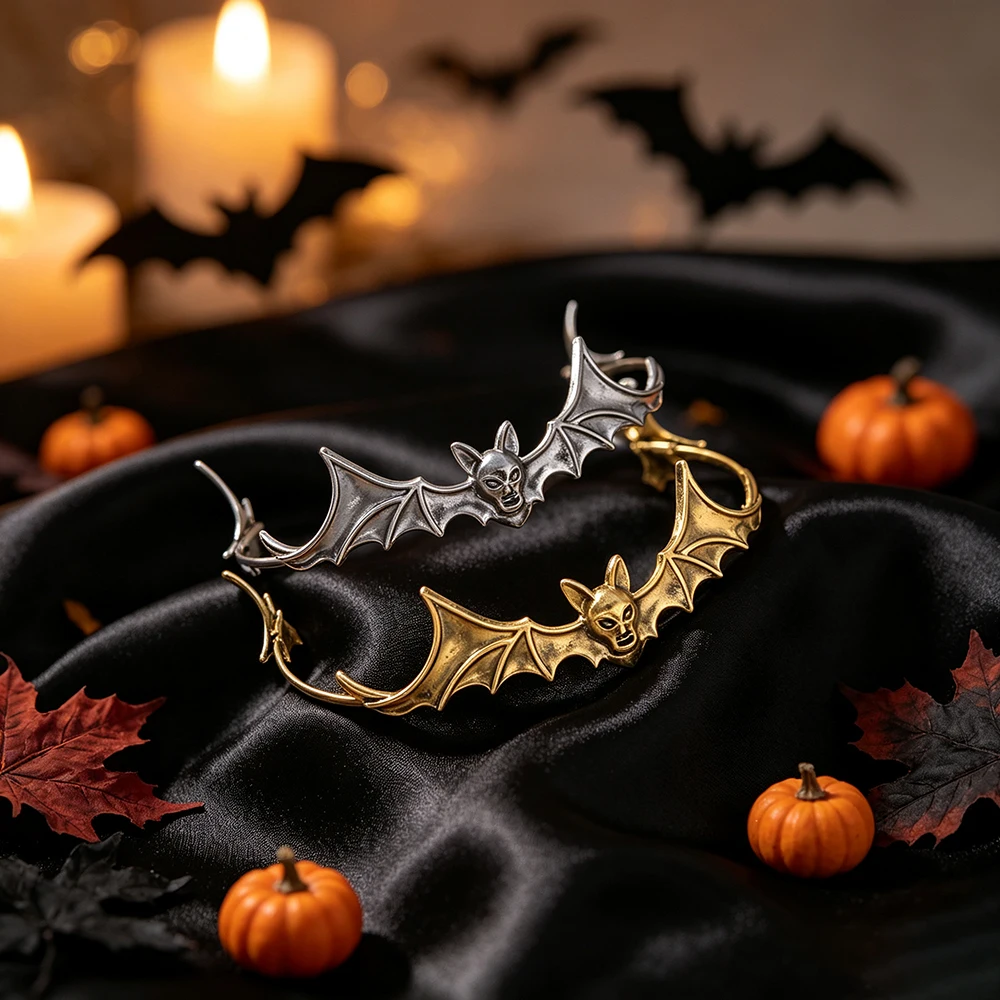 Halloween Bat Tiara Crown Vintage Gothic Metal Headband Vampire Cosplay Hair Accessories for Halloween Party Costume Photoshoot view 4