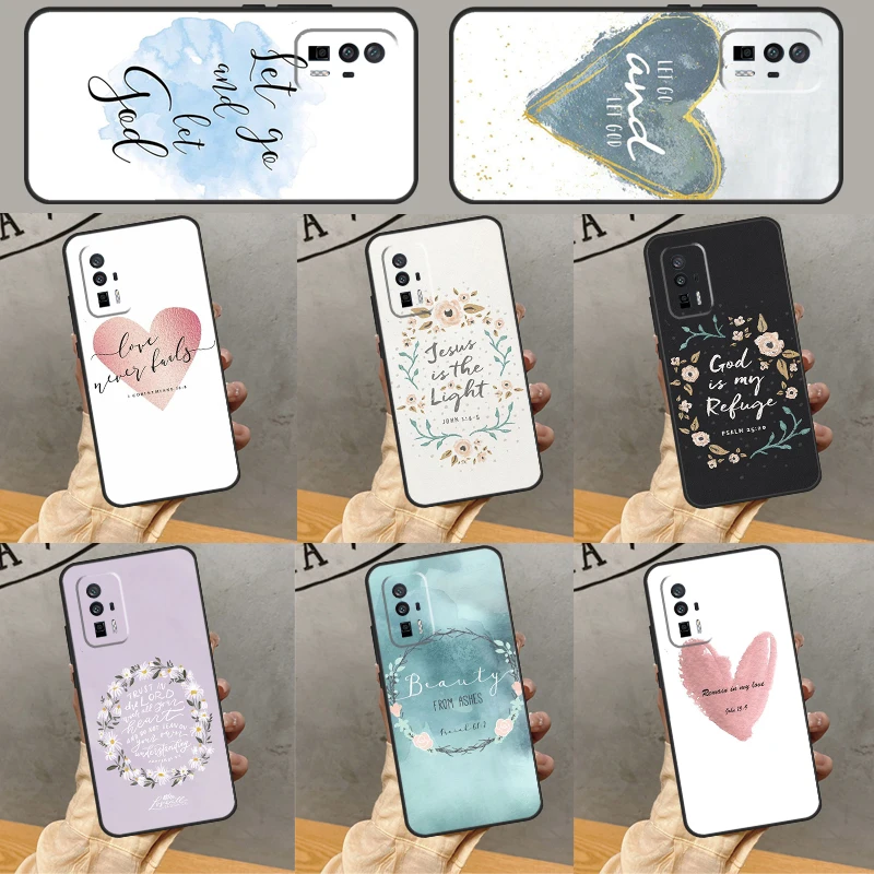 Christian Scripture Phone Case For POCO F5 X5 X3 Pro M4 F3 F4 X4 GT M5s Xiaomi 13 Lite 12 X 11T 12T Pro Cover