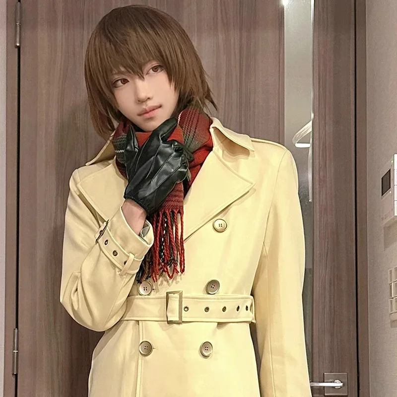 

P5 Game Akechi Goro Cosplay Costume Wig Built-in Shoulder Pads Coat Daily Wear Cos Halloween Christmas Giftx;8's,6;