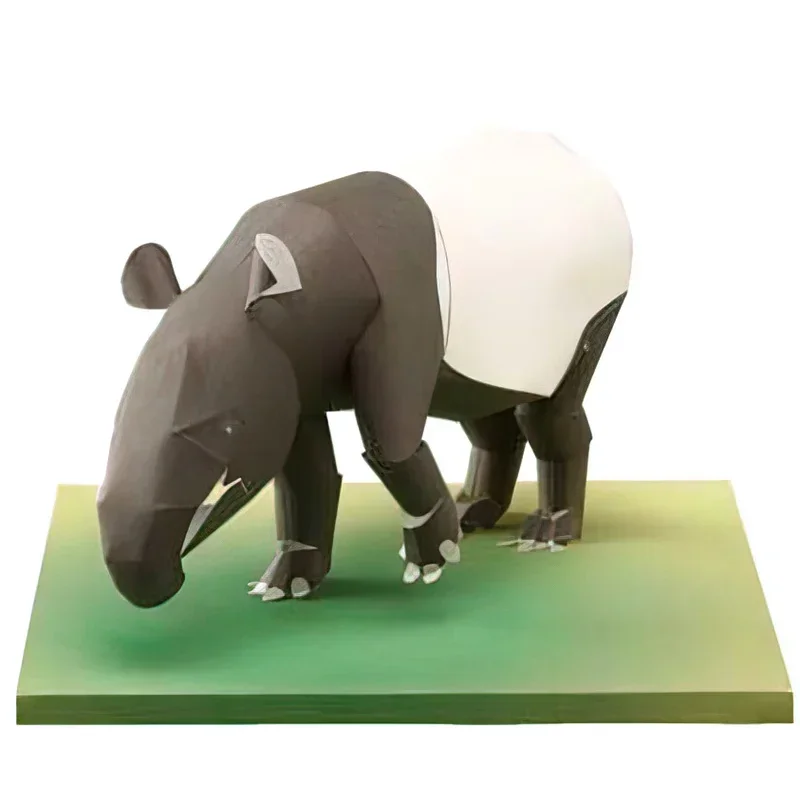 Malayan Tapir Origami Art Mini 3D Folded Paper Model Papercraft Animal Figure DIY Kids Adult Handmade Craft Toys QD-291