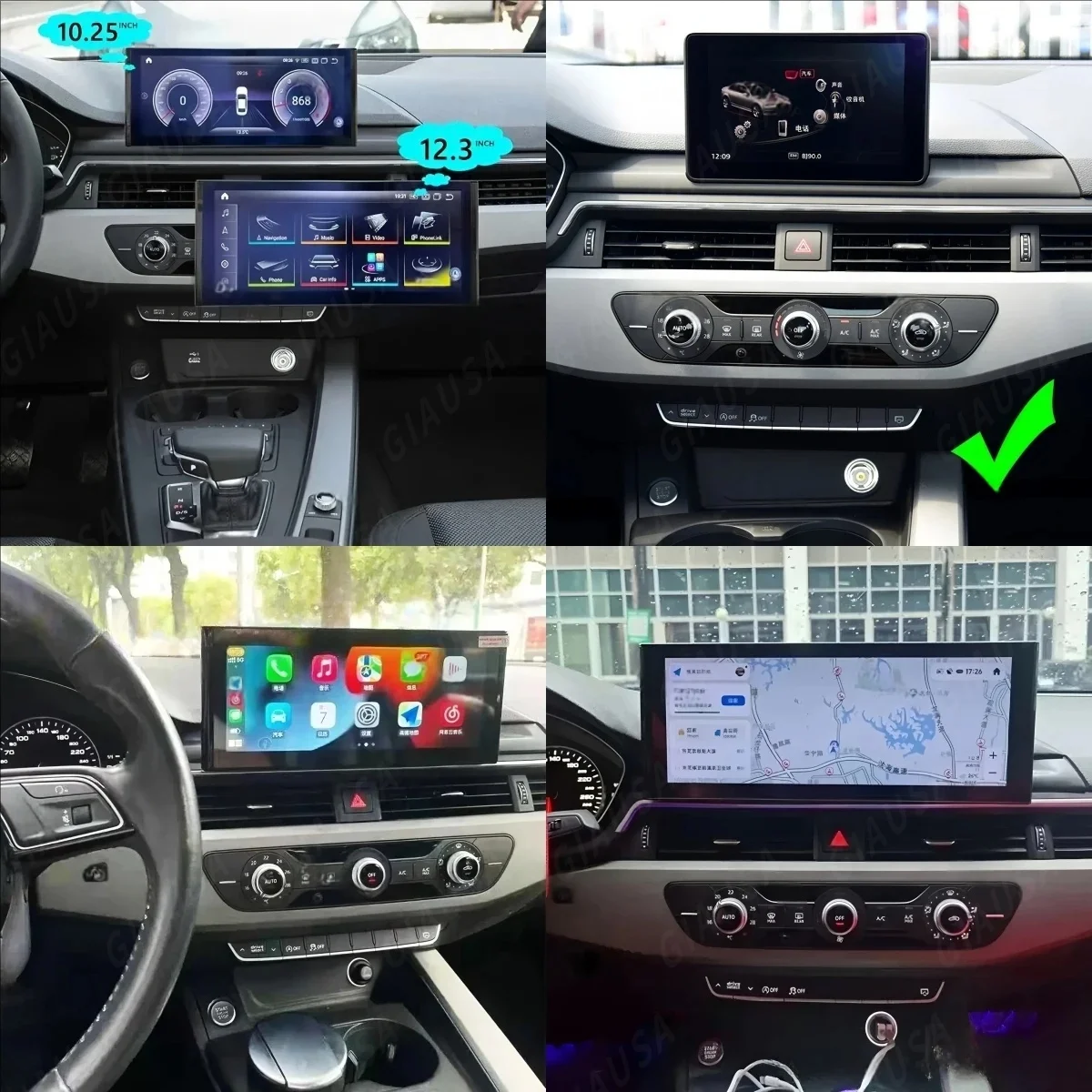 Z Afjy 12.31inch Android 13 Qled Screen For Audi A5 A4 A4l 2017 - 2020 Car Radio Multimedia Player Stereo Gps Carplay Navigation