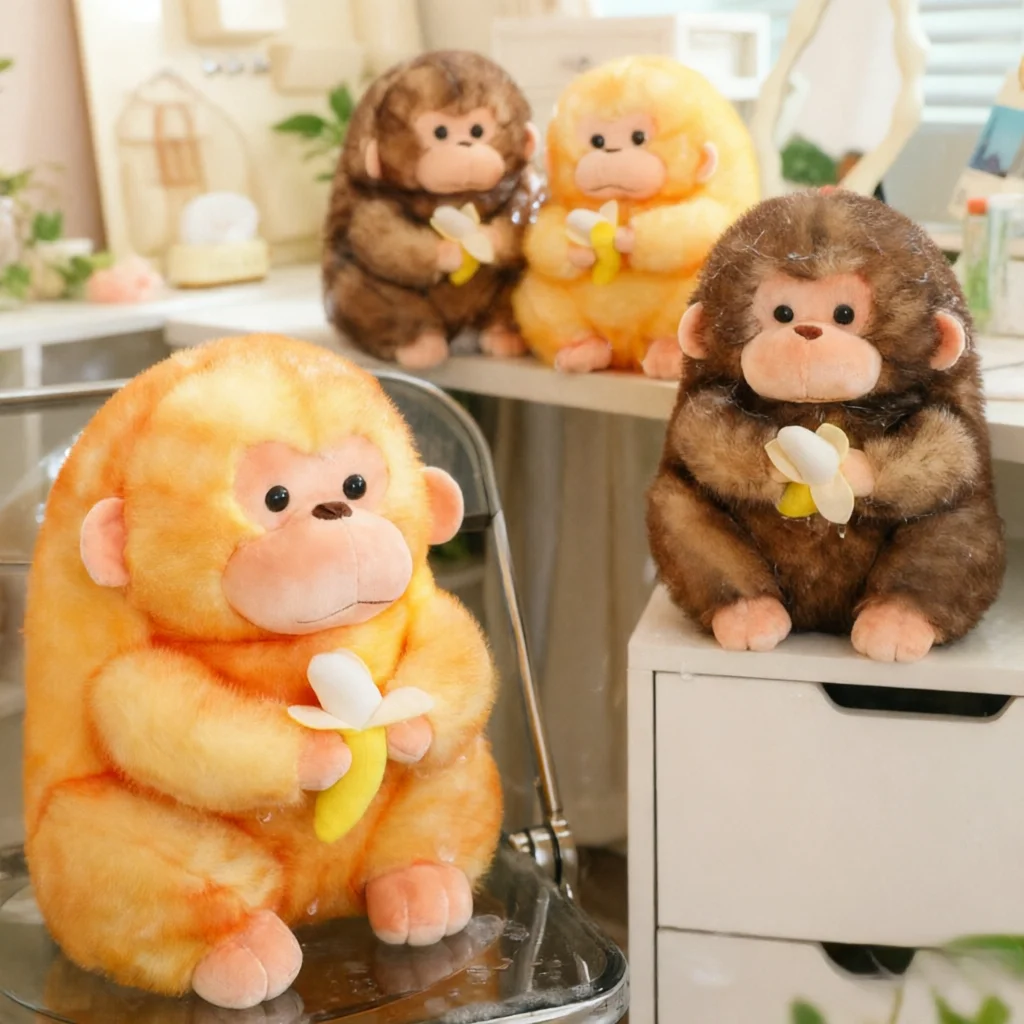 

23CM Golden Monkey Plush Toy Cute And Soft Stuffed Animal Holiday Birthday Gift Home Decor