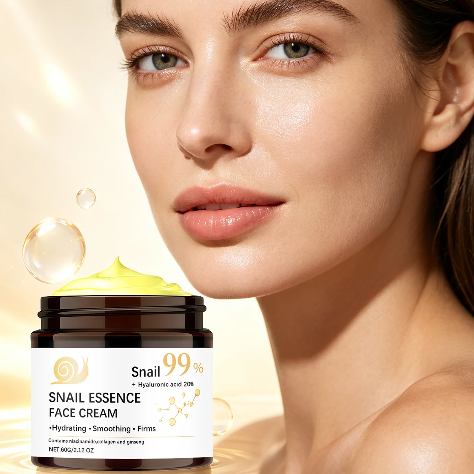 Snail Essence Skin Barrier Repair Fade Fine Lines Evens Skin Tone Hydrating Smoothing Anti-Aging Firming Moisturizing Face Cream
