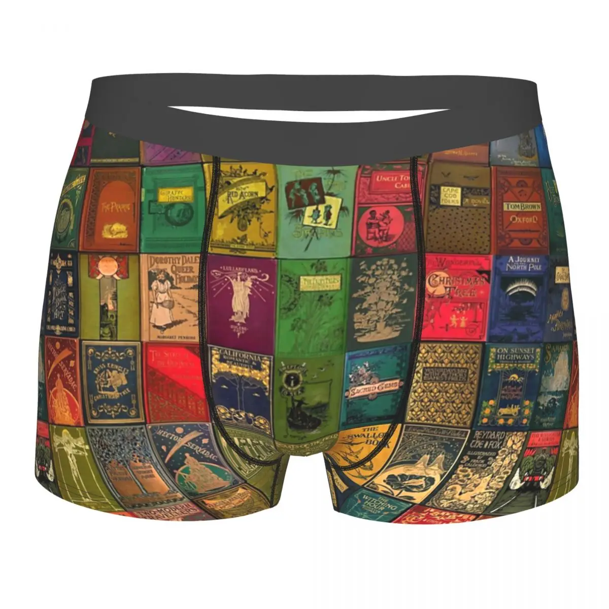 Gorgeous Victorian Book Covers Underpants Breathbale Panties Male Underwear Print Shorts Boxer Briefs