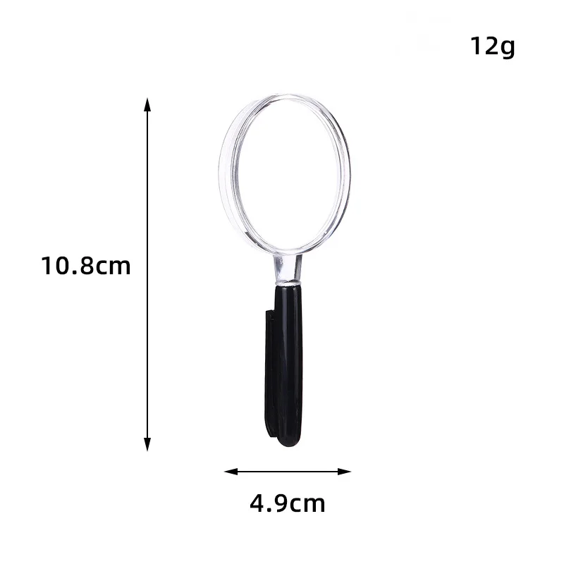 50Mm Magnifier Pen Hook Handle Acrylic Transparent Benzene Lens for Children\'s Handheld High-Definition Magnifying Glass