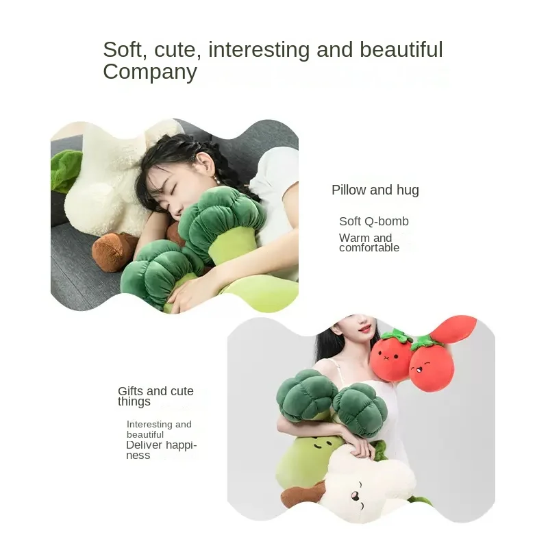 MINISO-Serie de verduras de juguete grande, tomate, flor azul, seta, coliflor, lindo juguete de peluche, regalo para niños