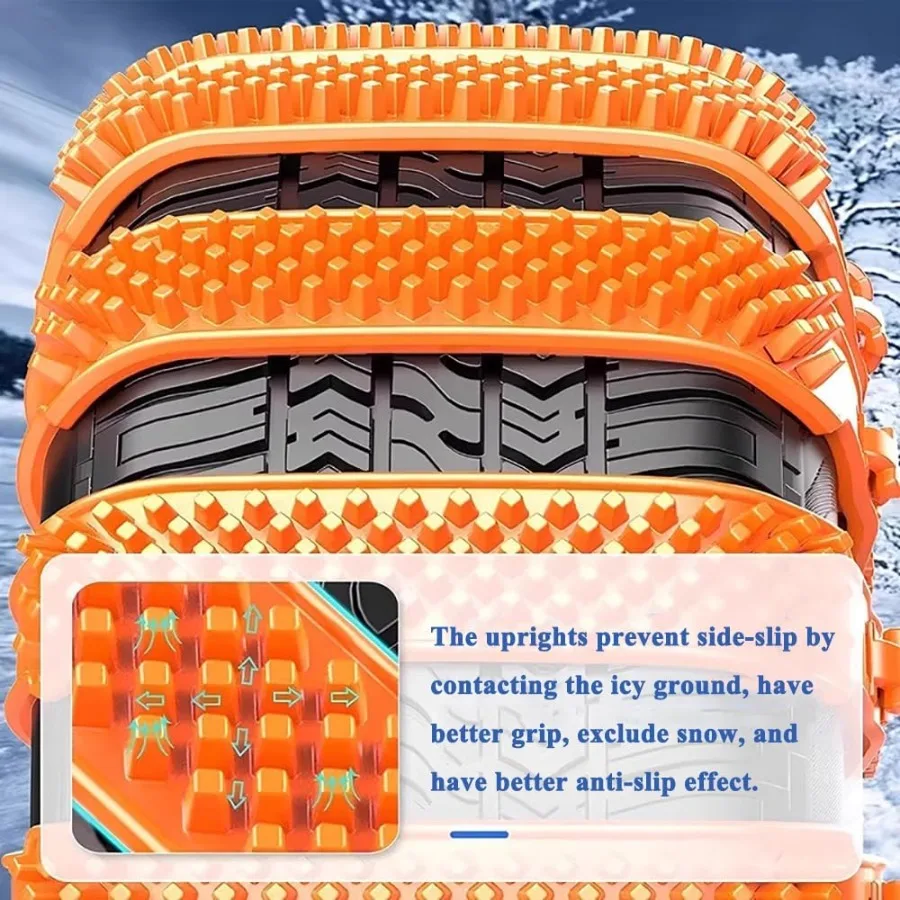 10 Uds. Cadenas sobre ruedas, cadenas antideslizantes para nieve para coche SUV, cadenas universales ajustables, cadenas para neumáticos de nieve de emergencia, solución de seguridad