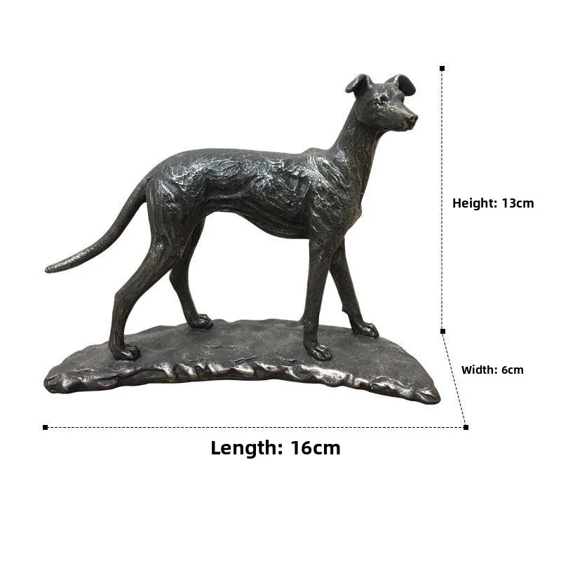 زخرفة الكلب المقلدة البرونزية لتزيين سطح المكتب الداخلي لسلالات كلب السلوقي سبرينغر الذليل عناصر ديكور المنزل #5