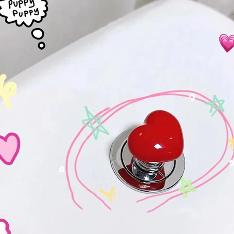 Toilet Press Button Heart Shaped Press Tank Push Switch Manicure Salon Tool Bathing Room Decor Water Press Flush Button