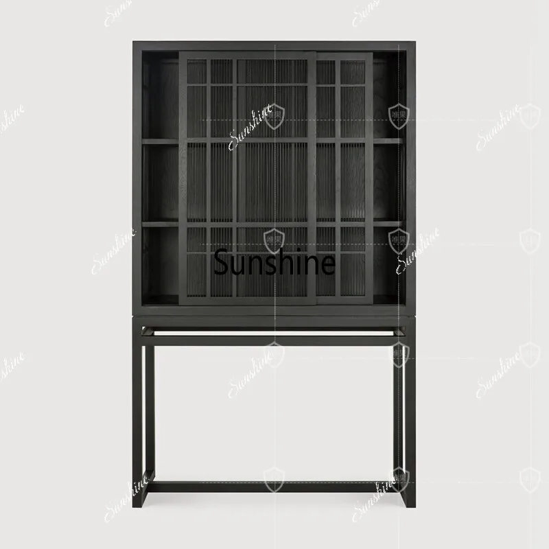 Wabi Sand Solid Wood Display Cabinet Oak Simple Locker