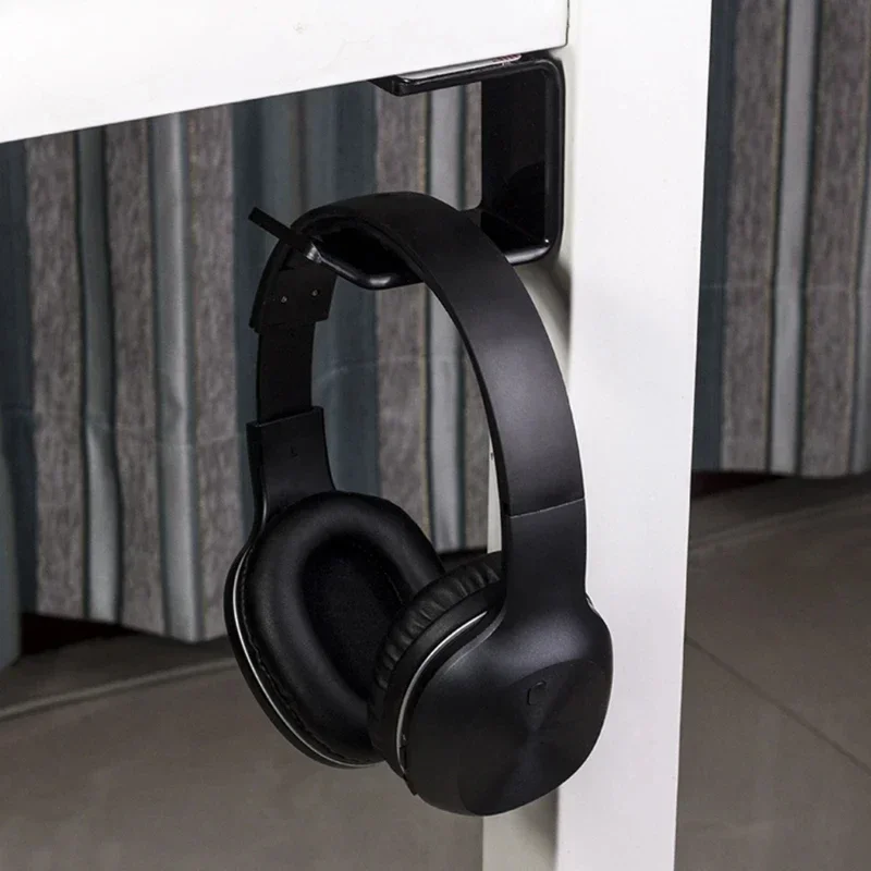 Soporte de auriculares de montaje en pared, soporte de acrílico para controlador de juegos, estante de exhibición para auriculares debajo del escritorio, gancho de suspensión para auriculares Universal