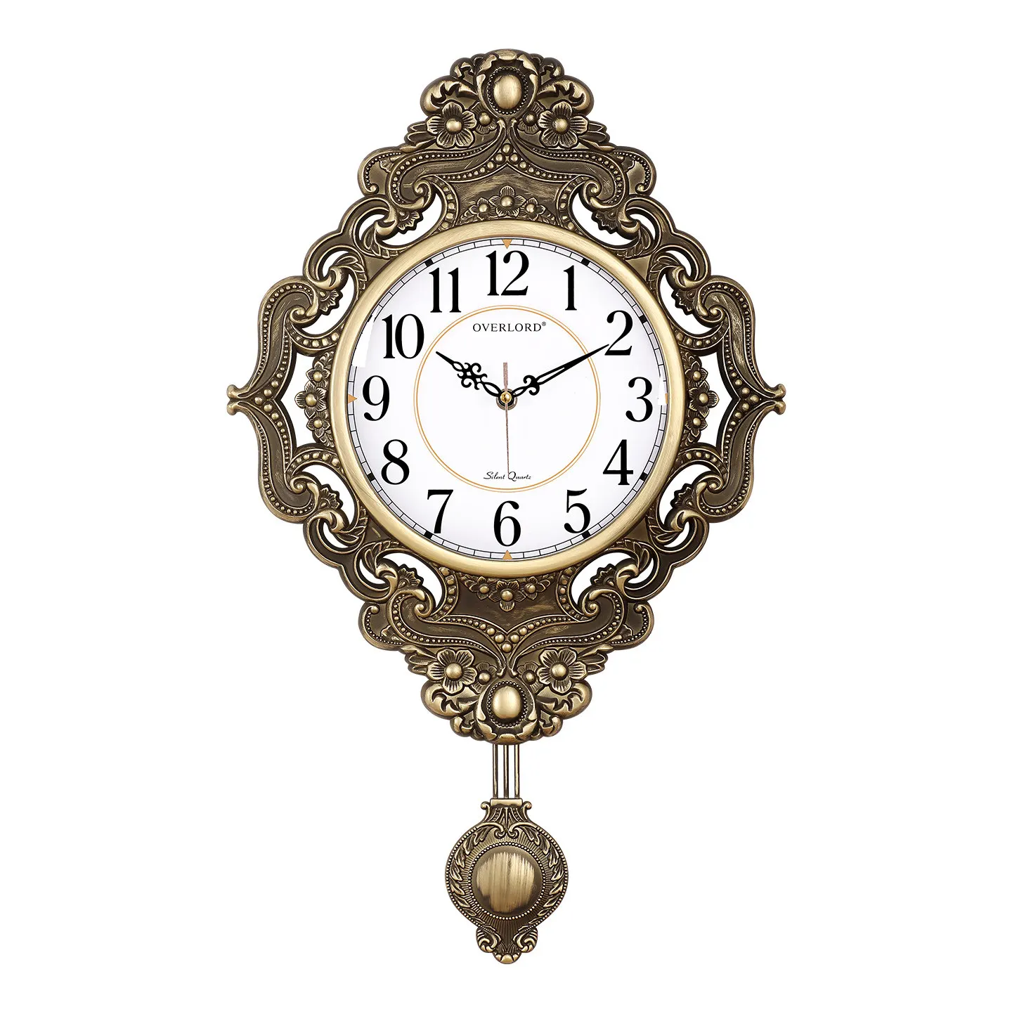 

European retro wall clock, living room home fashion decoration, no punching when hanging on the wall