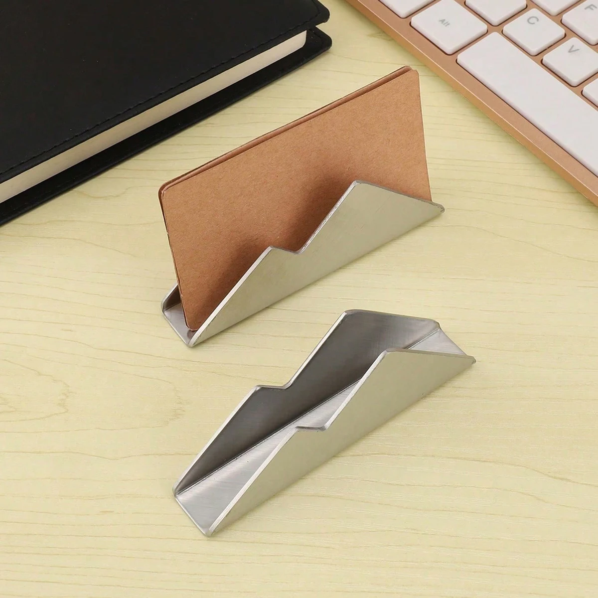 Mountain Shape Custom Text Business Card Holder Laser Engraving Customized Name Card Case Metal Personalized Business Card Stand view 6