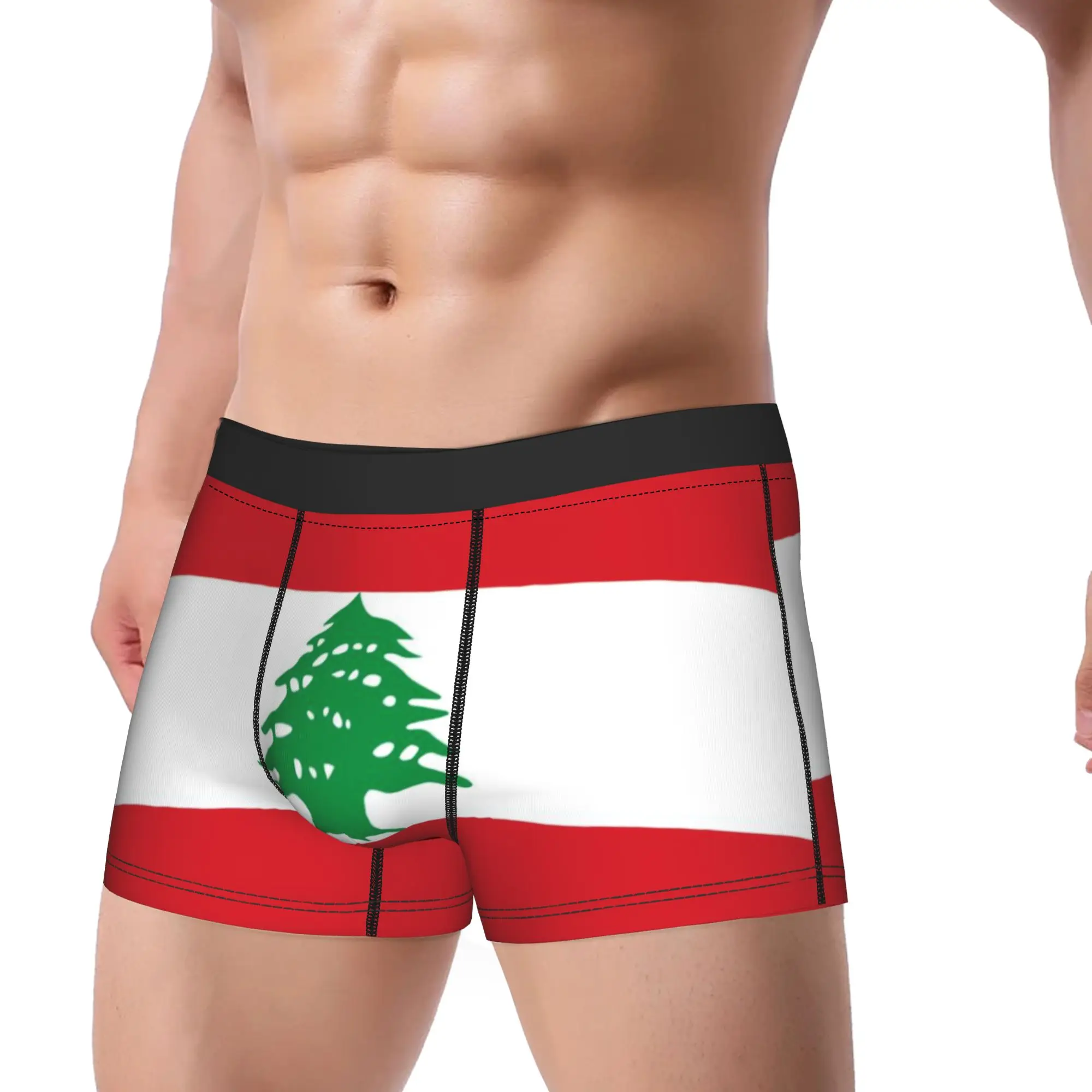 Lebanon Flag Lebanese Pride Cedar Tree Middle Eastern Merch Boxers Shorts Humor Underwear  Boxer Shorts Gag Gift For Men