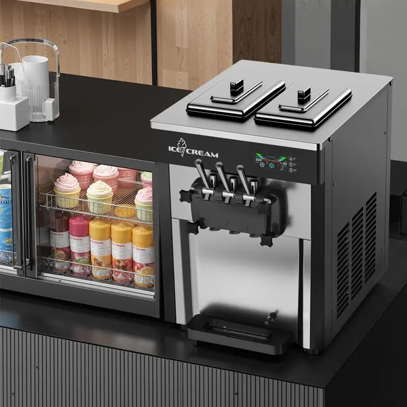 آلة الآيس كريم التجارية الأوتوماتيكية بالكامل لسطح المكتب لشاي الحليب آلة مخروط الآيس كريم صغيرة #2