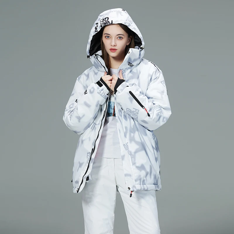 -30، جبل الثلج، ملابس بدلة ثلج للرجال والنساء، زي شتوي مقاوم للماء، ملابس التزلج على الجليد، أطقم بدلات التزلج سترات + بنطلون