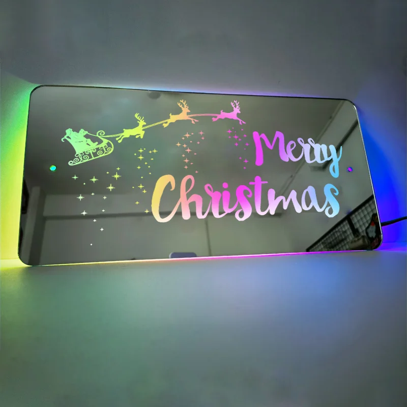 Customized Christmas Wonder: Colorful Light & Shadow Decorative Mirror, the Exclusive Festive Charm Focus