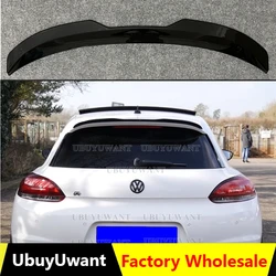 Alerón de labio de techo trasero negro brillante con pintura de plástico ABS de alta calidad para Volkswagen Scirocco 2009-2019 (solo para línea R y R)