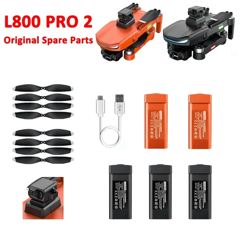 L800 Pro 2 Drone Original Spare Part Propeller Maple Leaf Wing Blade Lipo Battery USB Charger Cable Obstacle Avoidance Accessory