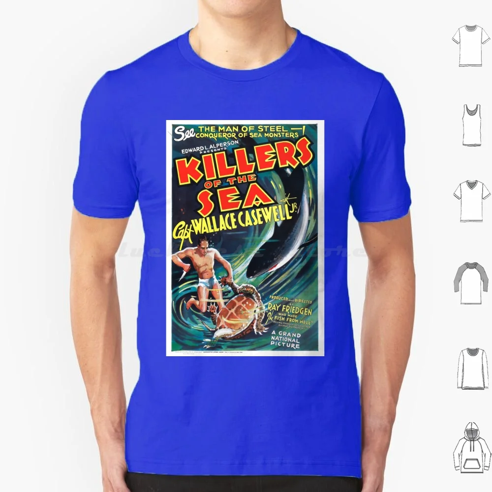 Killers Of The Sea 1937 Movie Poster : Vintage Documentary Art Print Exposing Marine Majesty T Shirt Men Women Kids 6xl Killers