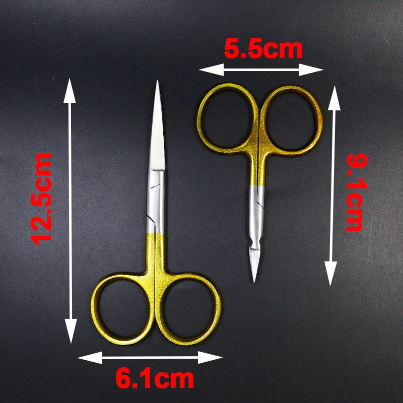 Hot 1pcs hard&super sharp fly tying scissors with arrow point or long heavy straight blade fly fishing tools for precise cutting
