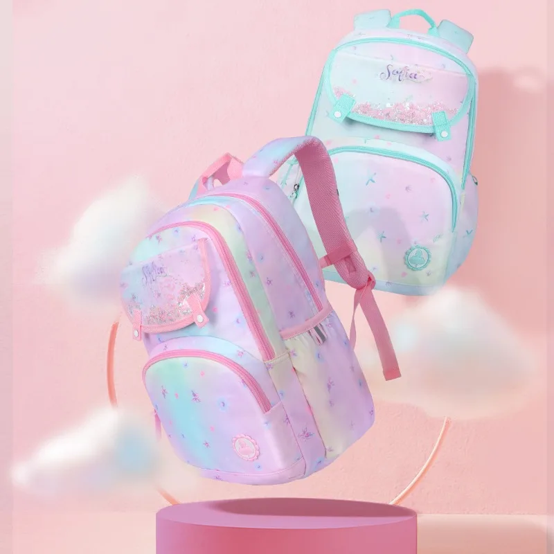 Disney Sofia Backpack for Girls Light Load Reduction Spine Protection Durable Children Single Shoulder Bag School Use