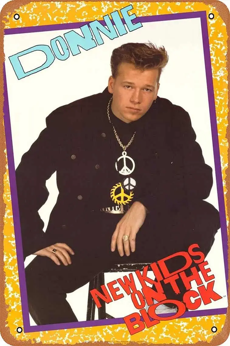 Pósteres musicales de Metal para niños nuevos en el bloque Donnie Wahlberg 1989, letrero de Metal de estaño, Retro