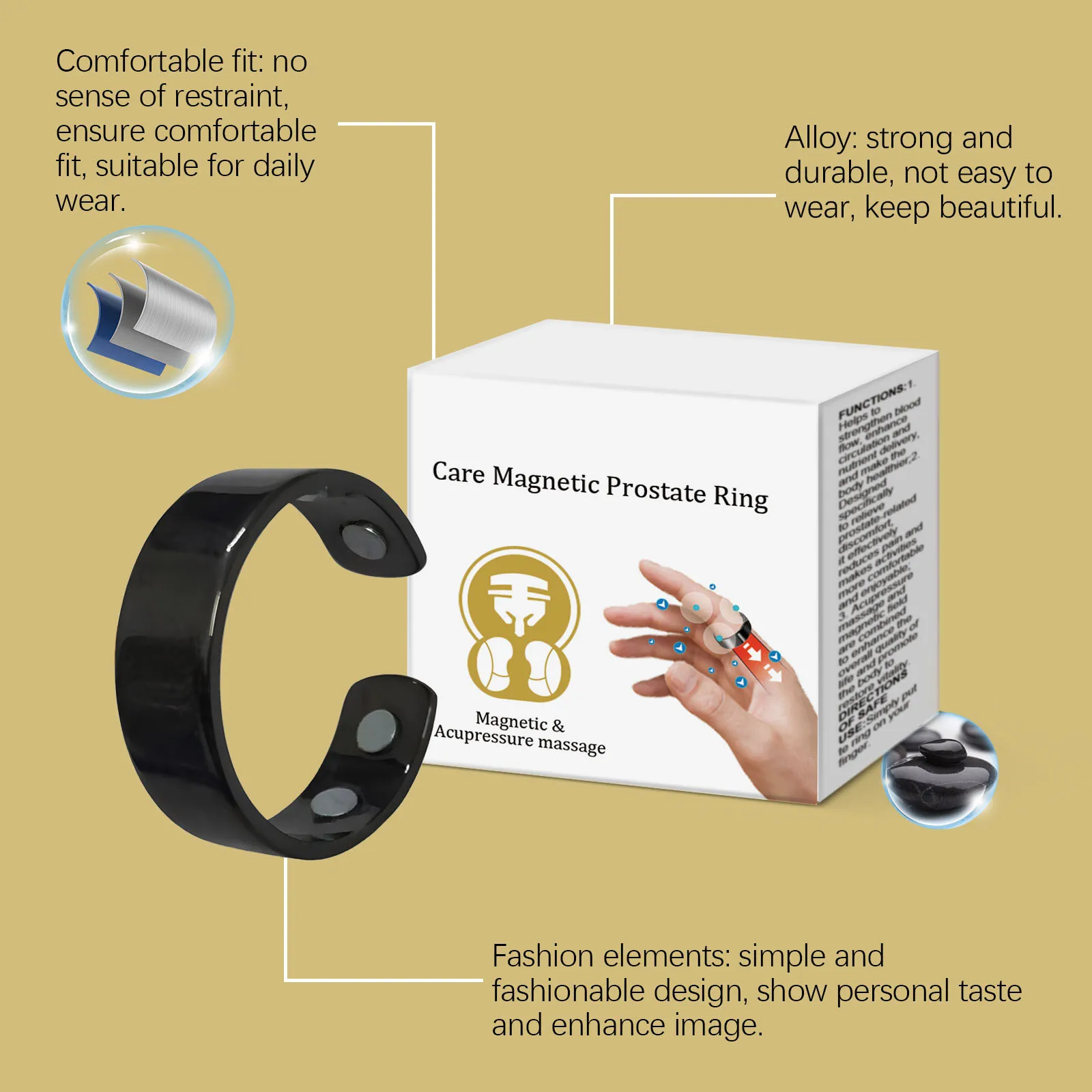 Prostate Ring Soothes Improves Circulation Magnetic Therapy Ring Enhances Function And Promotes Health Health Ring