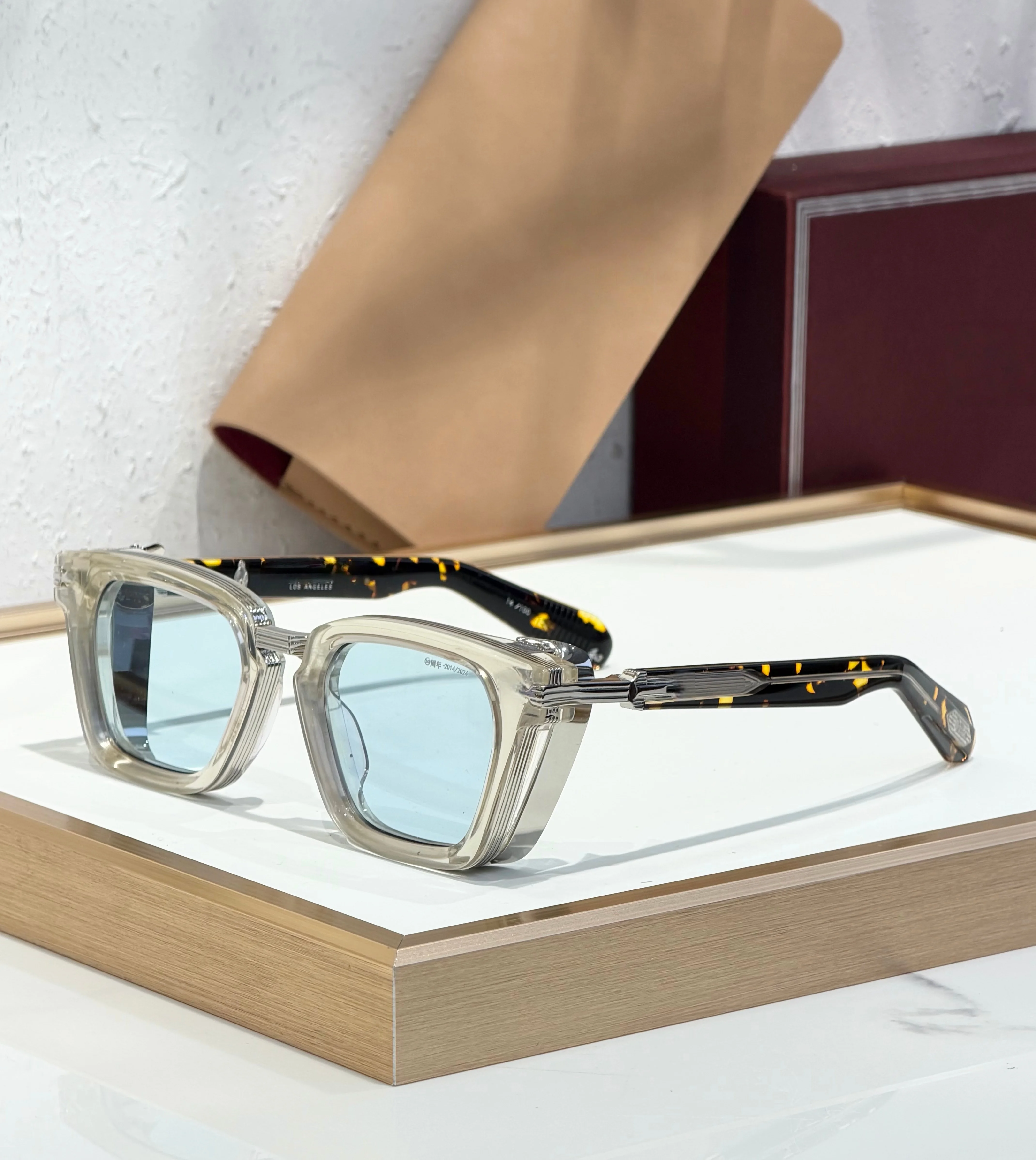

Decade Rectangular Sunglasses 12mm Thick Acetate Gift Men Women Titanium Shield High Quality UV400