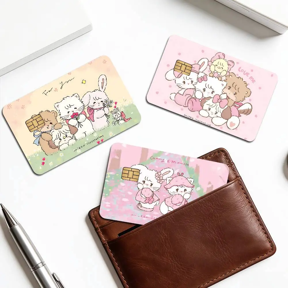 M-Mikko Illustrations Credit Card Skin Stickers No Adhesive Residue Water Proof for VISA Credit Card Subway Access Card