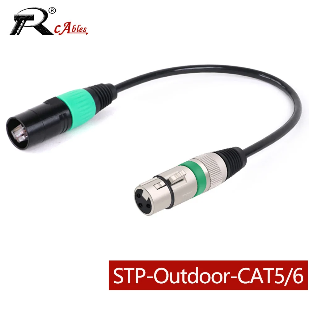 3Pin XLR to RJ45 Outdoor Ethernet Cable,3Pin XLR Female to RJ45 Cat5/5e/6 Male Network Connector for Stage and Recording Studio