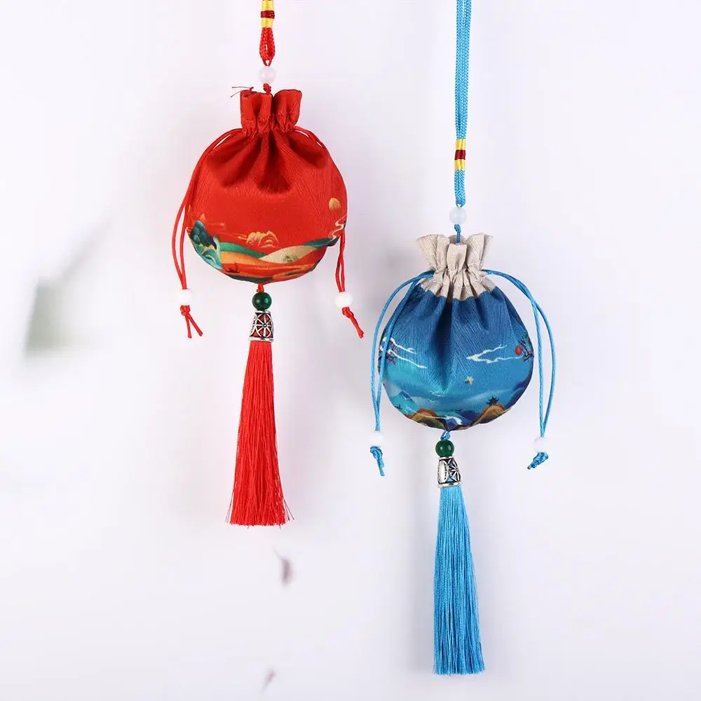 Saco de armazenamento de cordão estilo chinês para mulheres, multi cor, bolsa de decoração pendurada, saquinho vazio, bolsa de jóias