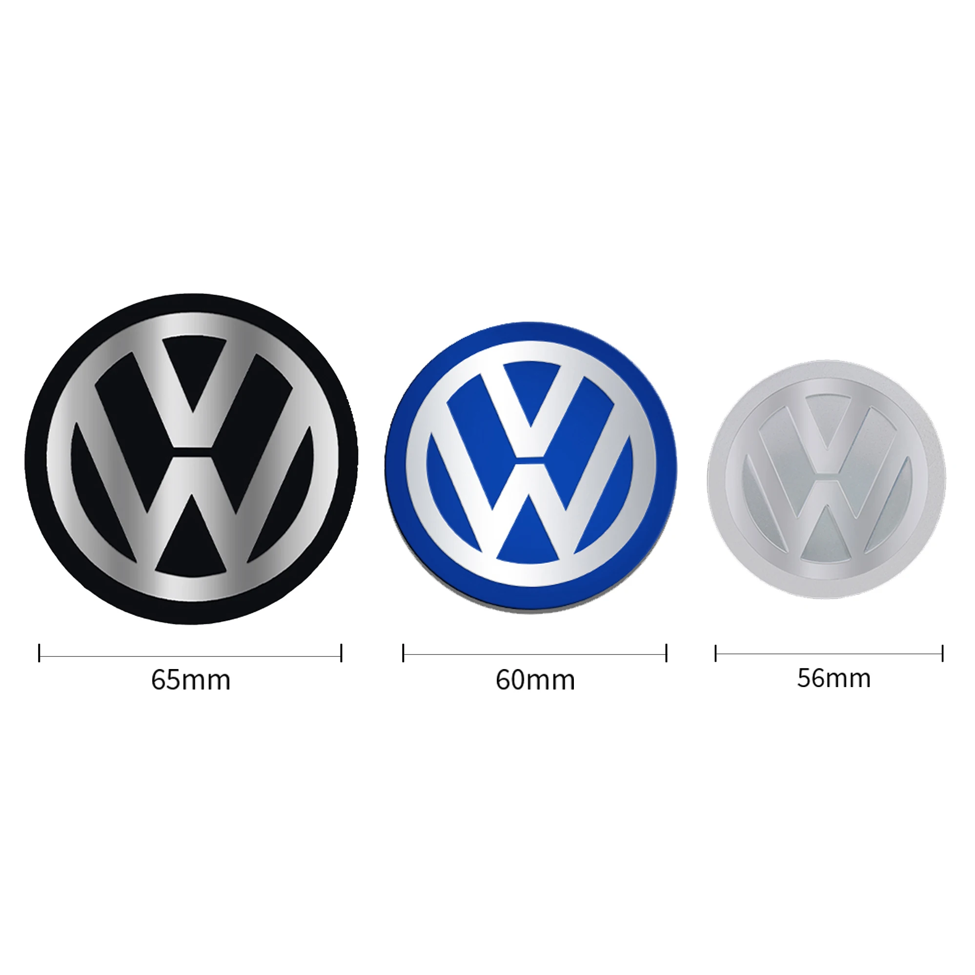 4Pcs Car Tire Hub Center Cap Sticker Aluminum Car Modification Accessories For Volkswagen Golf GTI Tiguan Passat Polo Bora Rline