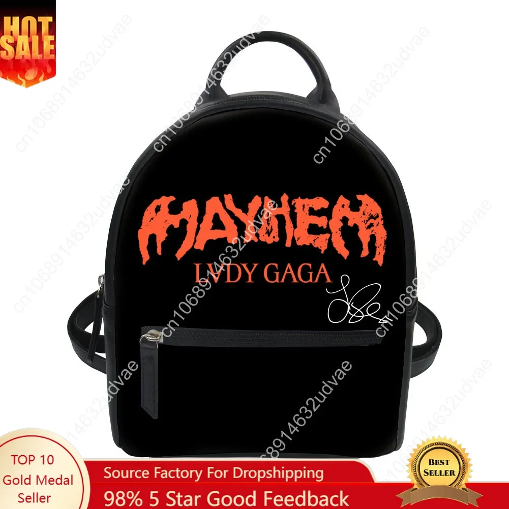 Lady Gaga Backpack Purse Women Child Schoolbags Personalized Double Shoulder Bag High Quality Daypack Leather Travel Bag Gift