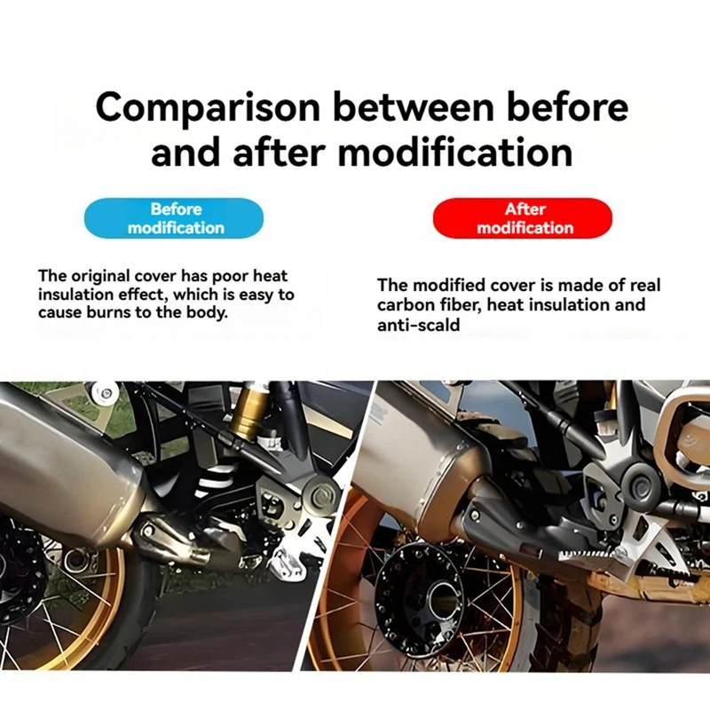 オートバイの排気管カバーオートバイリアルカーボンファイバー排気マフラーパイプヒートシールドカバー