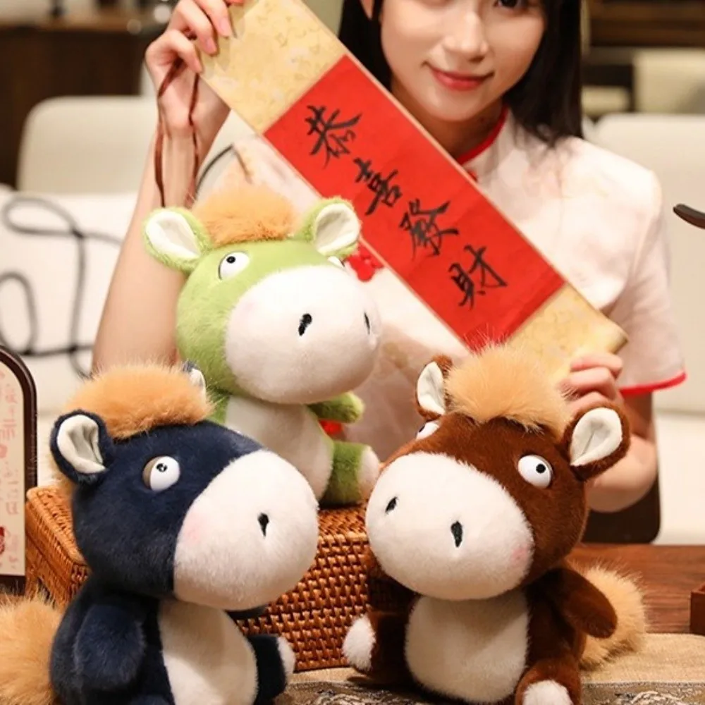 

Kawaii 18/25cm Plush Pony Doll Chinese Style Soft Cartoon Steed Doll Fluffy Cotton Filled Zodiac Pony Figurine Birthday Gift