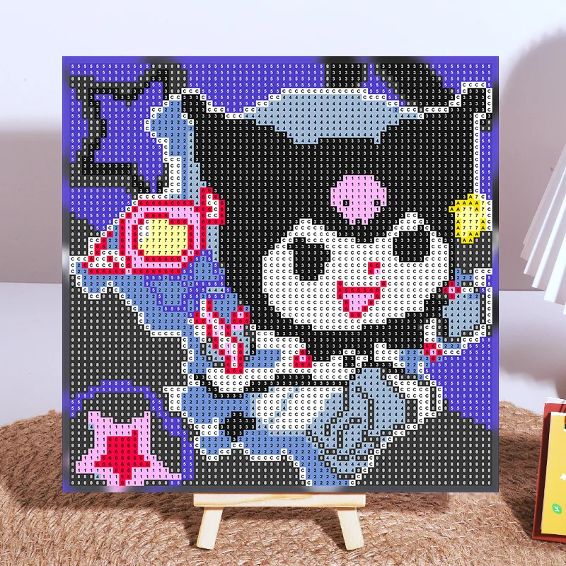 Sanrio Frame Diamond Painting with Cute Frame Kuromi Dziecięca ręcznie robiona diamentowa naklejka DIY Strawberry Bear Prezent urodzinowy