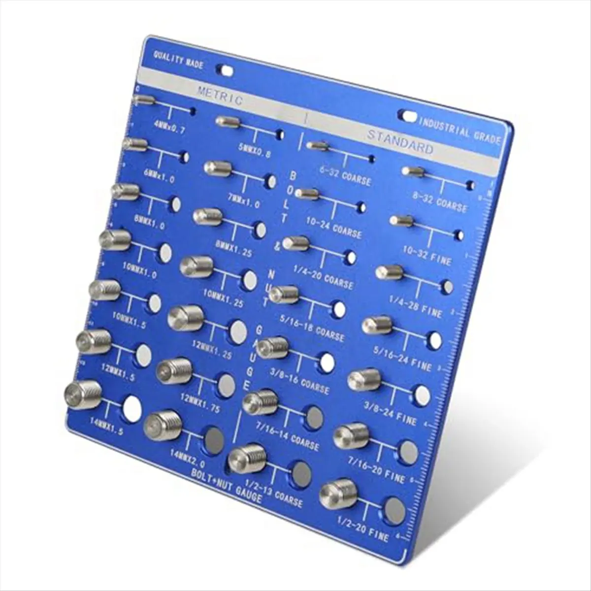 (ABAB) Square Thread Checker, Nut and Bolt Thread Checker, Bolt Size and Thread Identifier Gauge,Bolt and Nut Gauge (Blue)