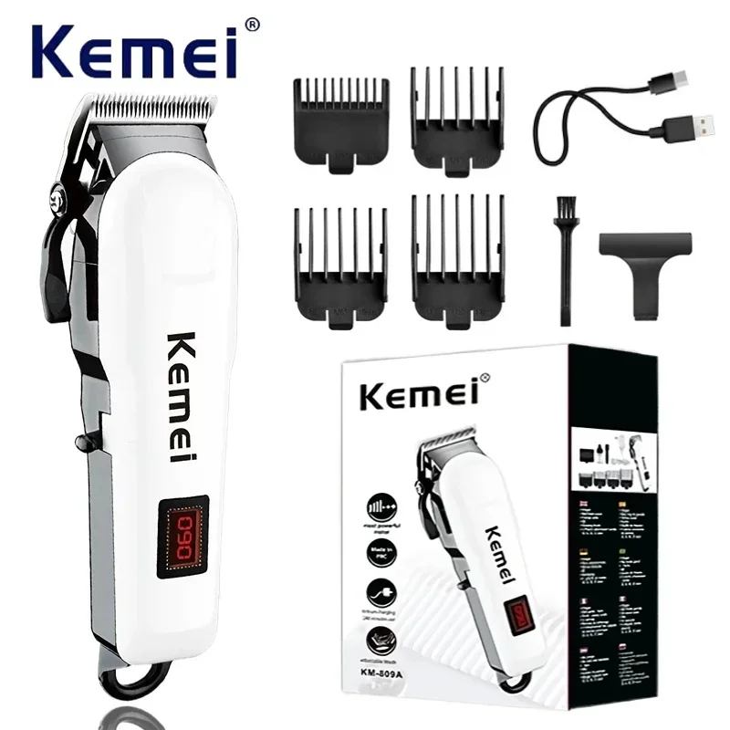 Kemei KM-809A Rechargeable Hair Clipper Salon Professional Cordless Electric Hair Trimmer Barber Shop Hair Cut Machine Wholesale