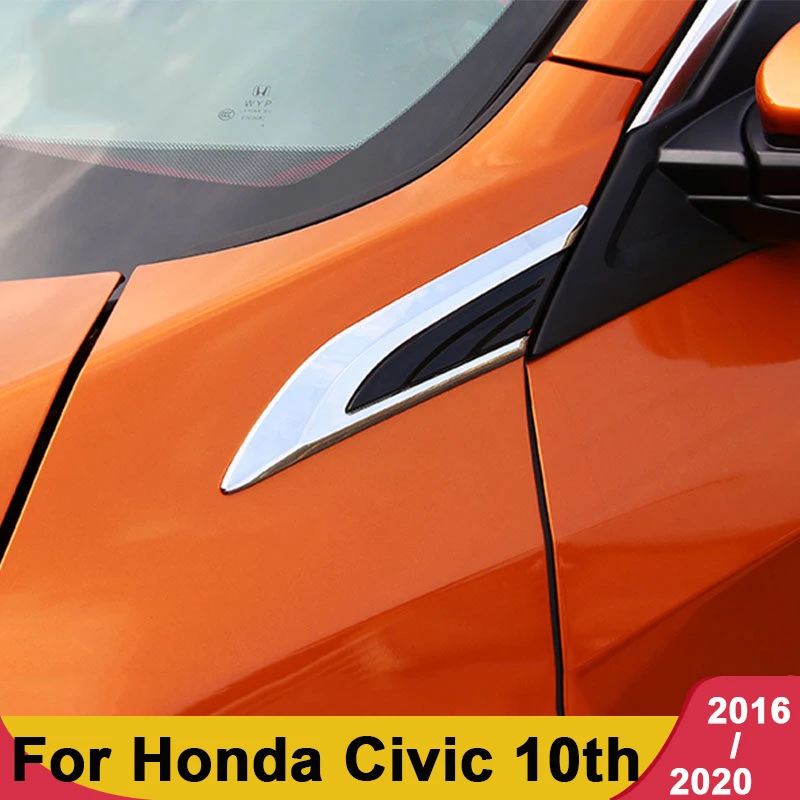

ABS carbon fiber foliate blade blade body leaf panel personalized patch For Honda Civic 10th 2016 2017-2019 2020 Car Accessories