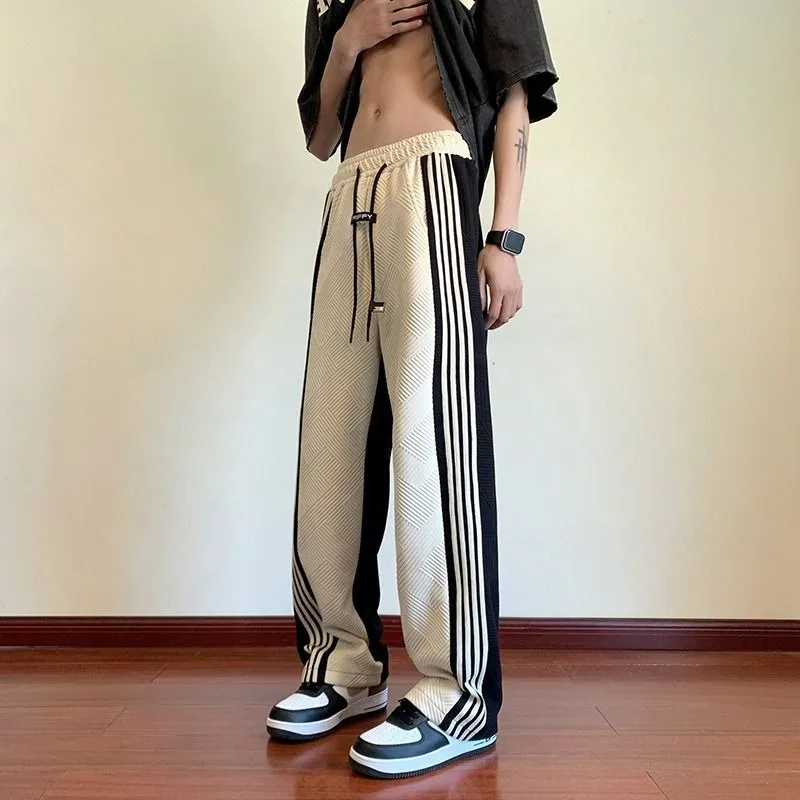 

2023 New Trendy Thin Casual Pants Unisex Fashion Large Trendy Slim Straight Women's Pants Streetwear Women Plus Hin Thin Size