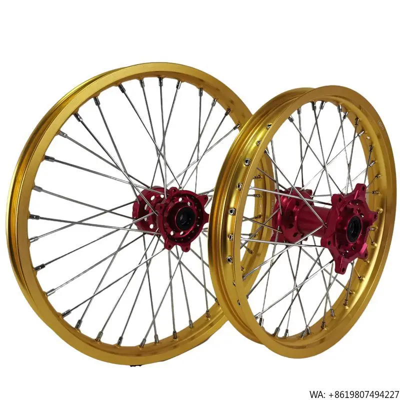 

Fit 2016 CRF TC/FC/FS 125-450 18/19/21 Inch Wheel Set Gold Rim 7050-T6 Aluminum Alloy Off-Road Motorcycle Wheels